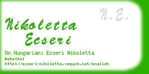 nikoletta ecseri business card